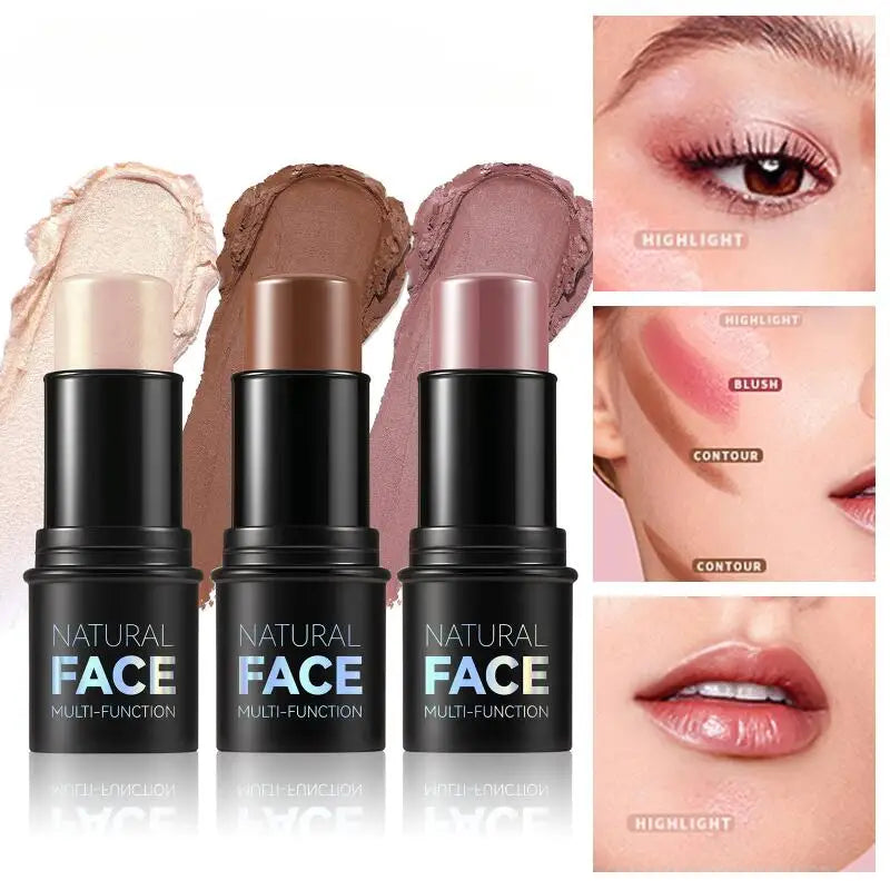 New Highlighter Makeup Waterproof Contouring Bronzer Stick Glitter Silky
