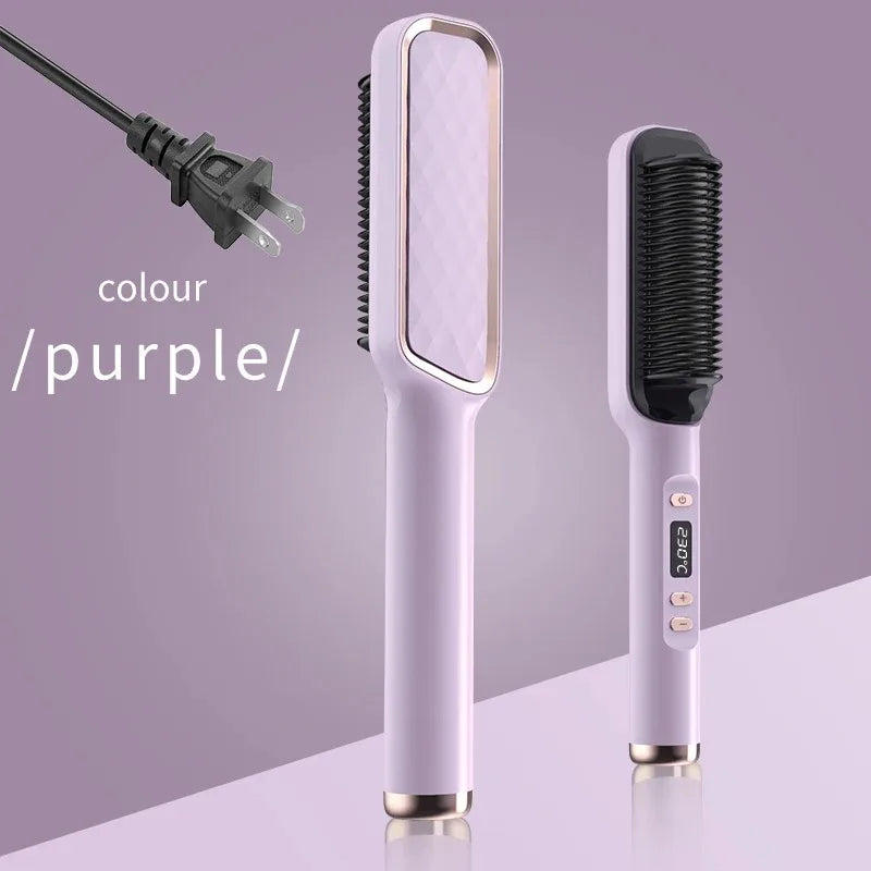 Electric Brush Straightener Multifunctional Hot Comb Negative Ion Anti-Scalding