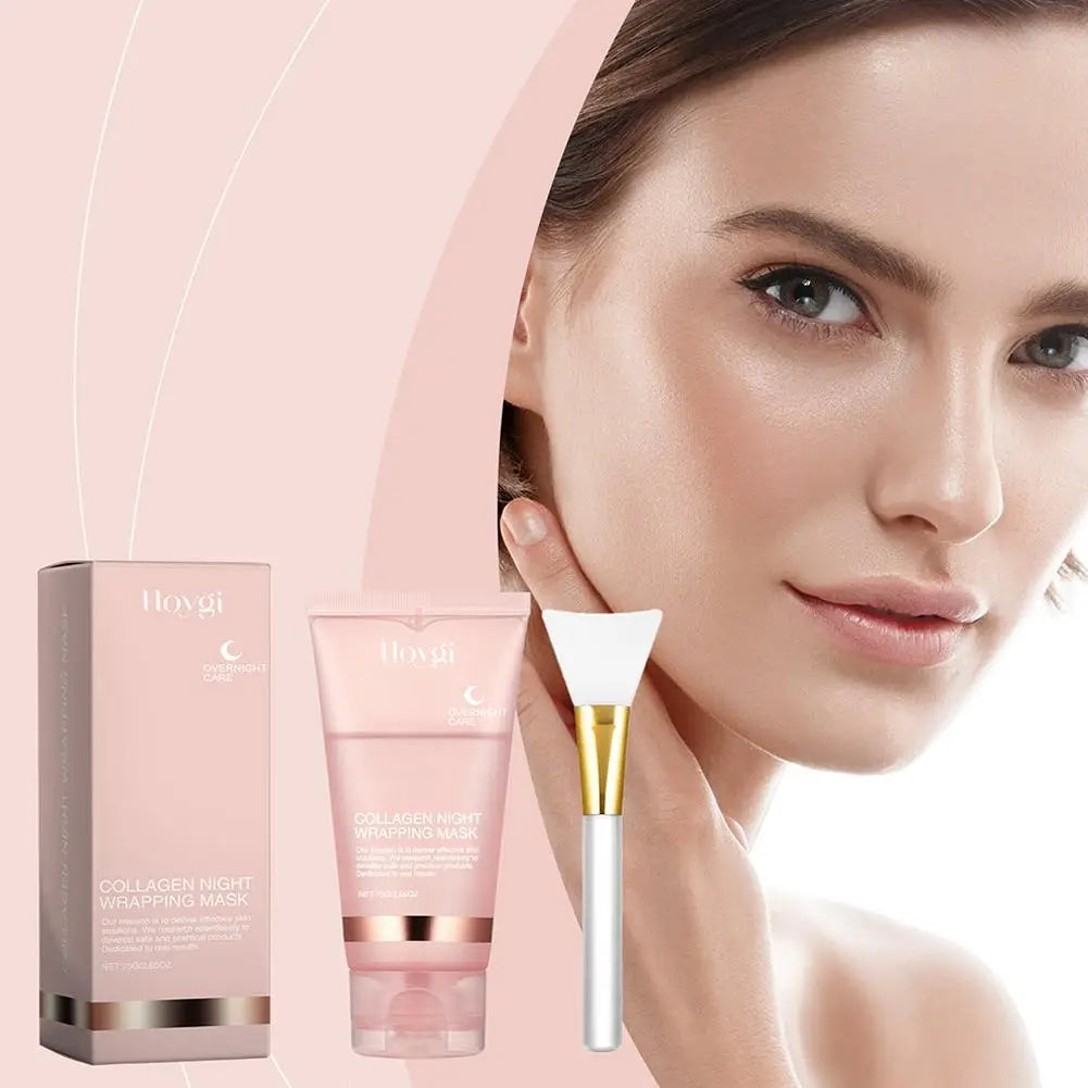 Collagen Overnight Peel Off Facial Mask, Collagen Deeply Hydrates Night Care Mask Cream 75ml