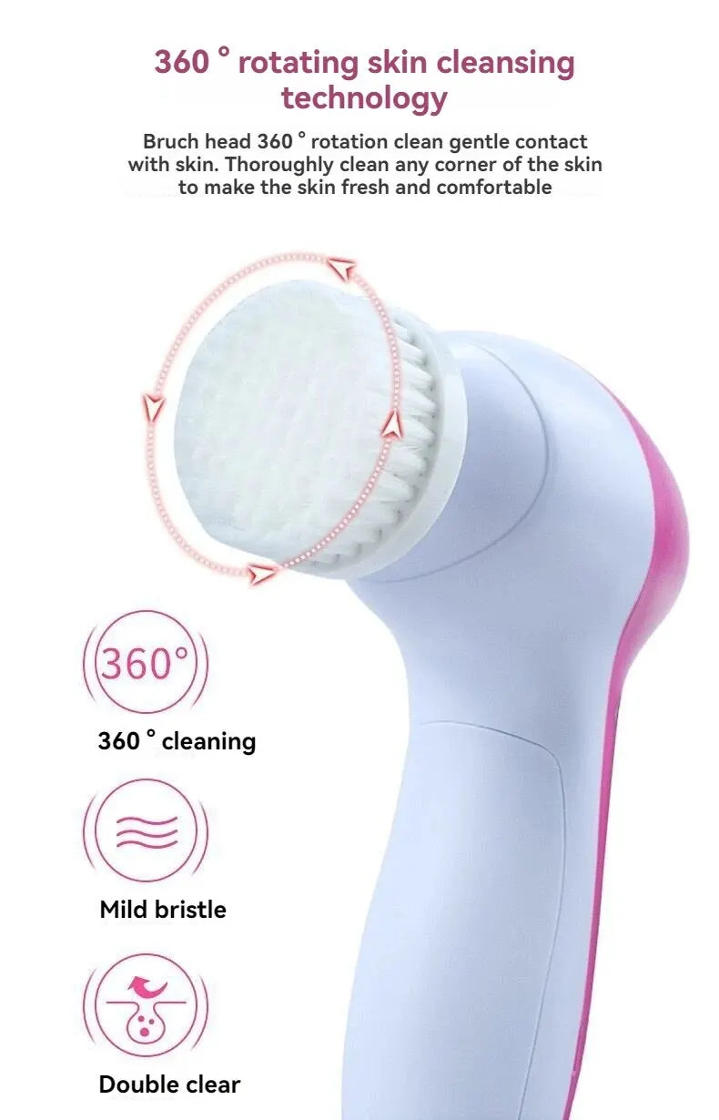 5 In 1 Beauty Massager, Facial Cleansing Brush, Deep Cleansing Gentle And Effective Skin Care