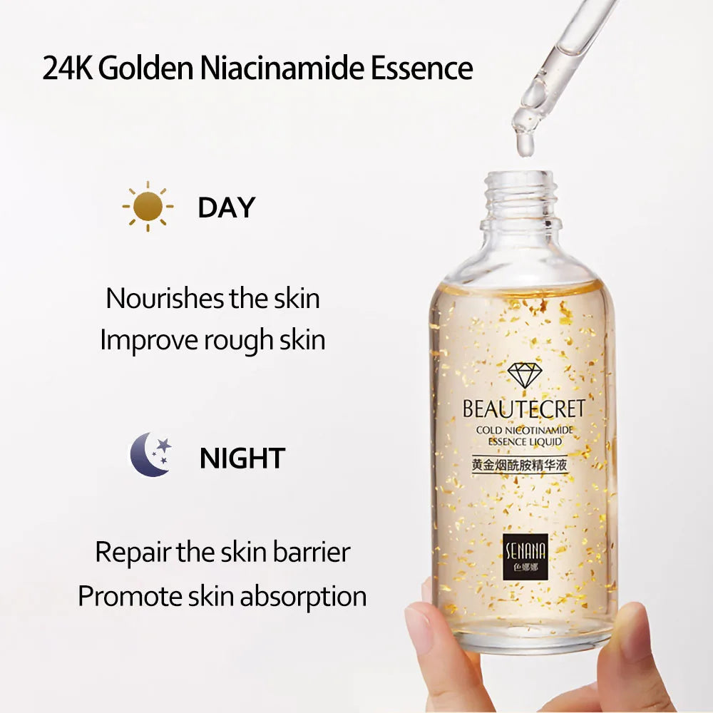 Skincare Set 24K Gold Niacinamide Face Serum Anti Ageing Skin Products Remove Dark Circles Collagen Eye Cream