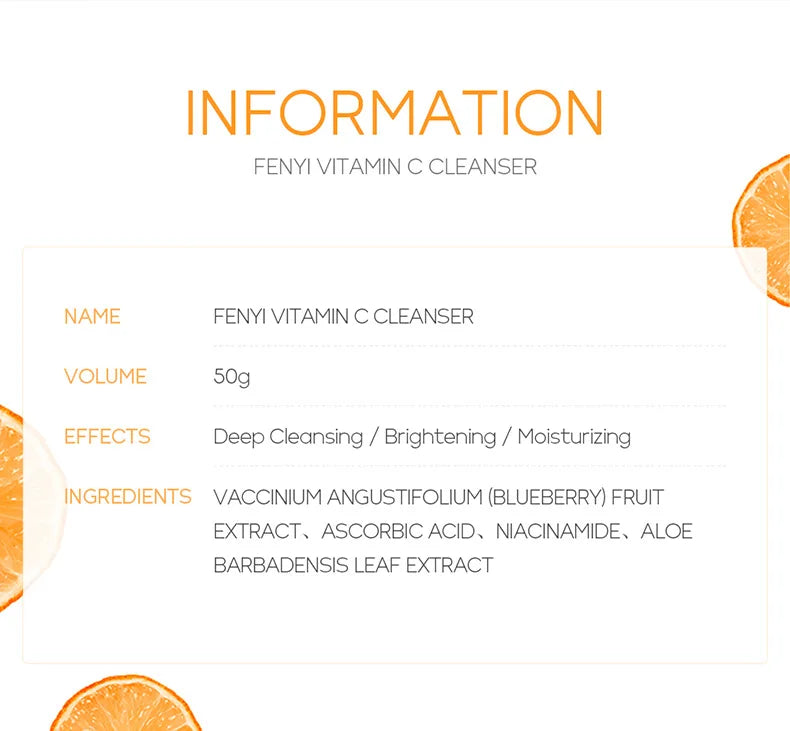 Vitamin C Facial Cleanser Skin Deep Cleansing Moisturizing Blackhead