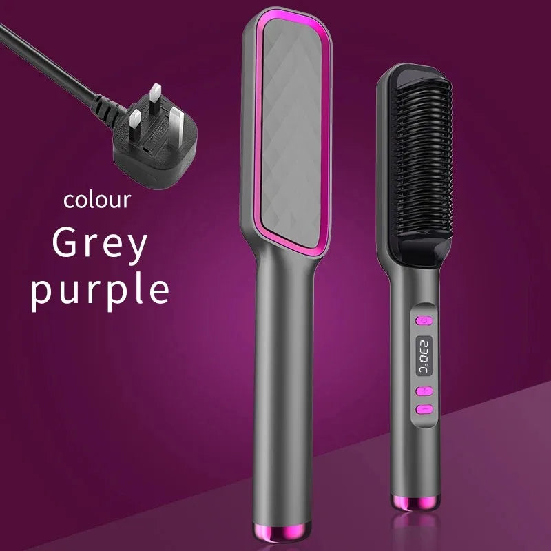 Electric Brush Straightener Multifunctional Hot Comb Negative Ion Anti-Scalding
