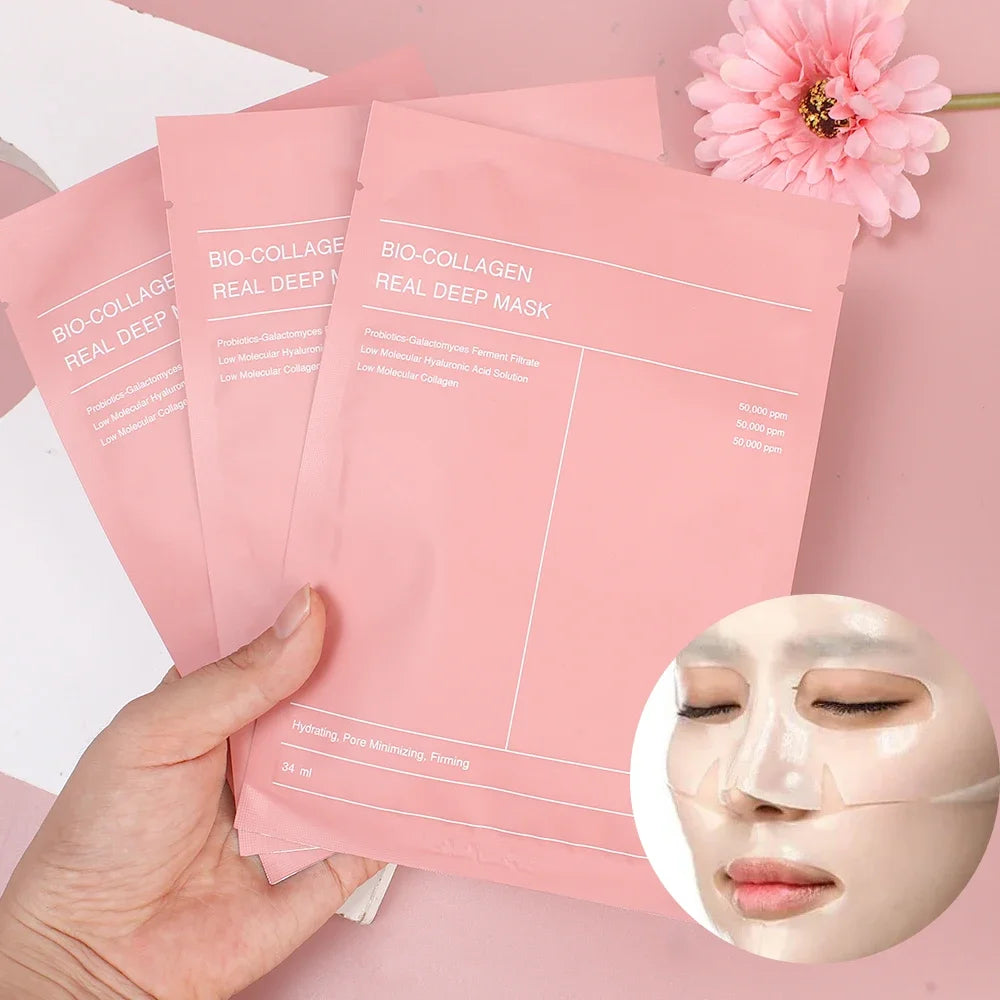 Bio Collagen Face Mask Deep Hydrating Moisturizing Firming 1/2/5/10Pcs