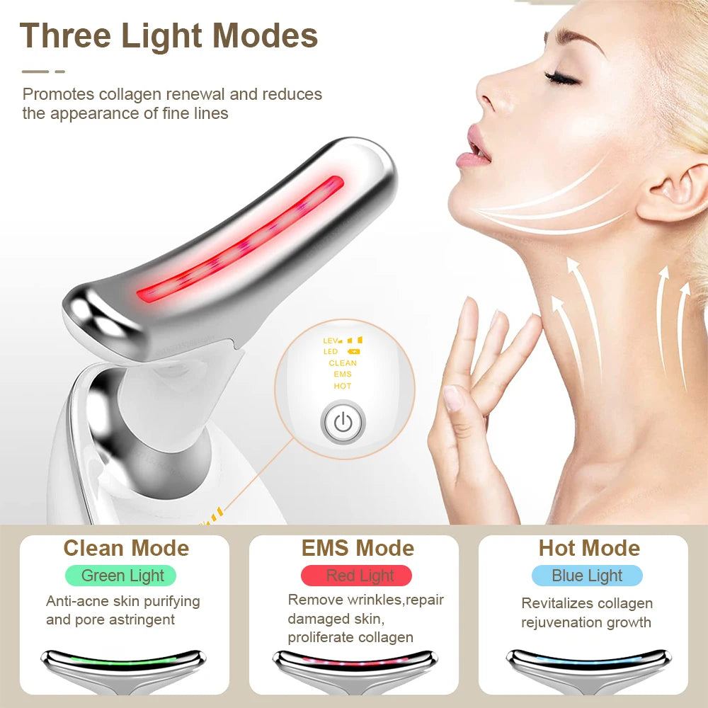 Anti-aging Facial Massager Red Light Therapy Skin Tightening Neck Face Lifting Massager