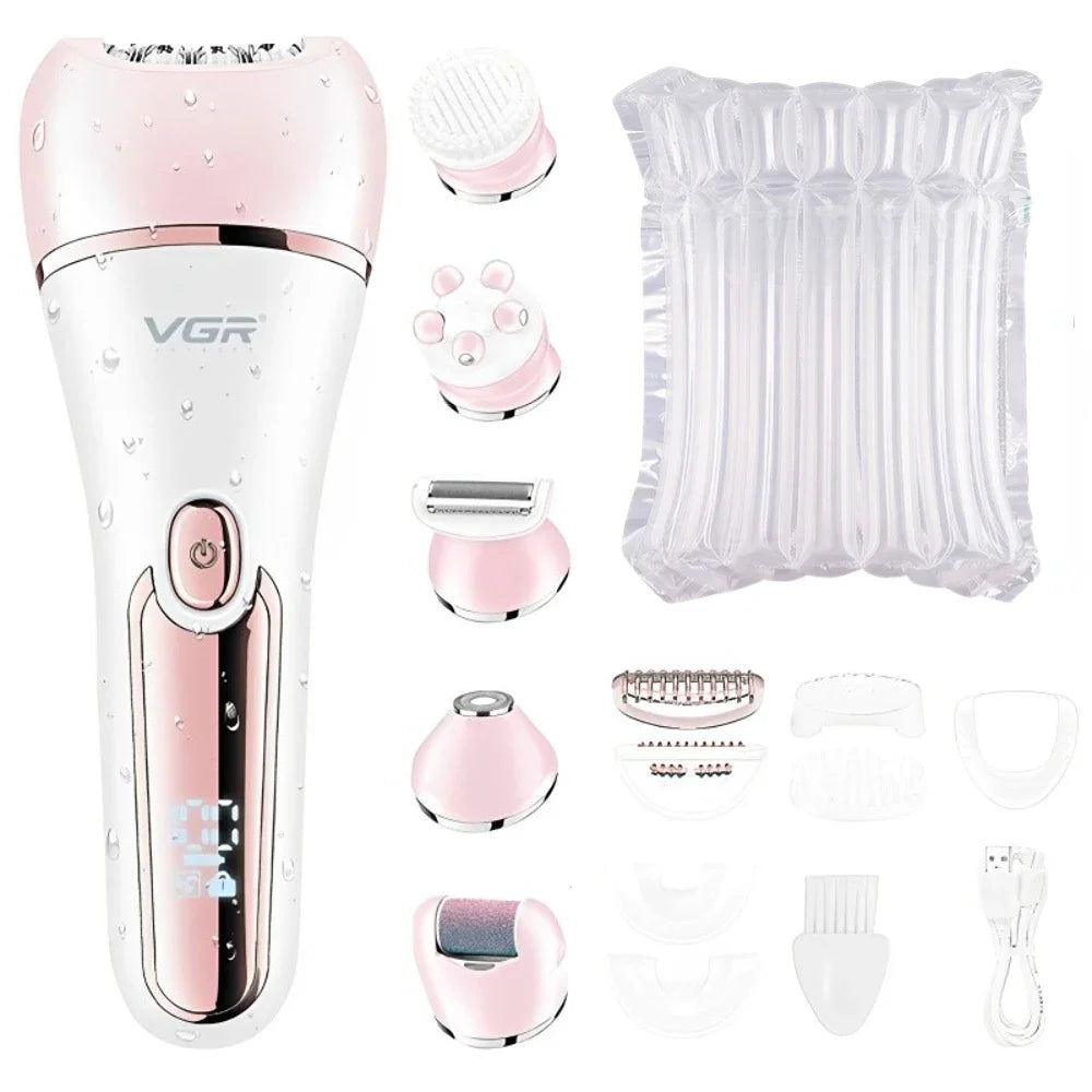 VGR Hair Remover Electric Epilator Leg Body Bikini Facial Underarms LED