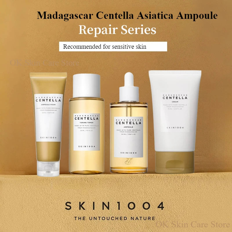 Centella Ampoule Korean Skin1004 Toner Cleanser Face Serum Cleaning Oil and Moisturizer Cream Skincare Kit Original Products Set