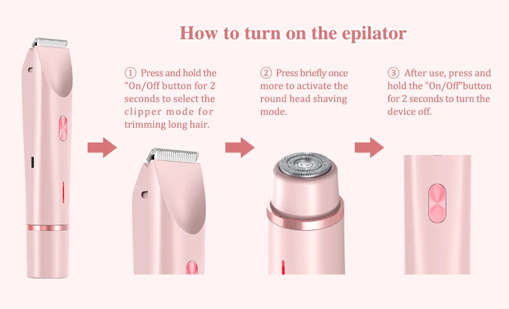 Electric Razor Woman Shaver Painless Mustache Epilator Leg Bikini Body