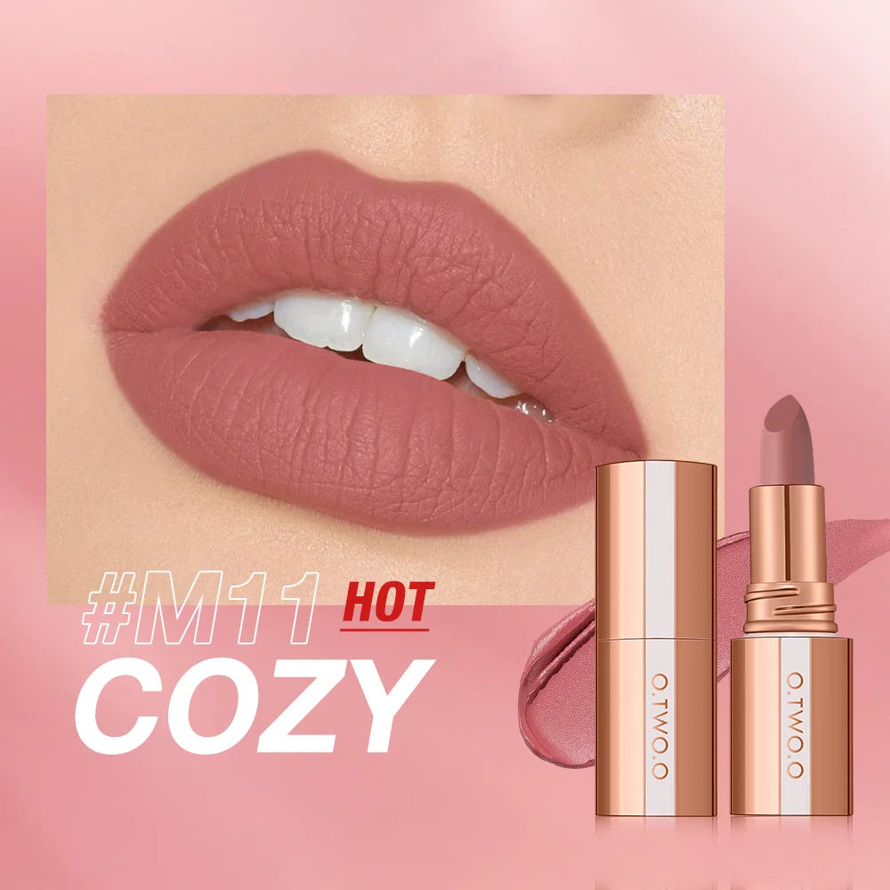 Matte Lipstick O.TWO.O Long Lasting Waterproof Lip Highly Pigmented Velvet Finish Lip