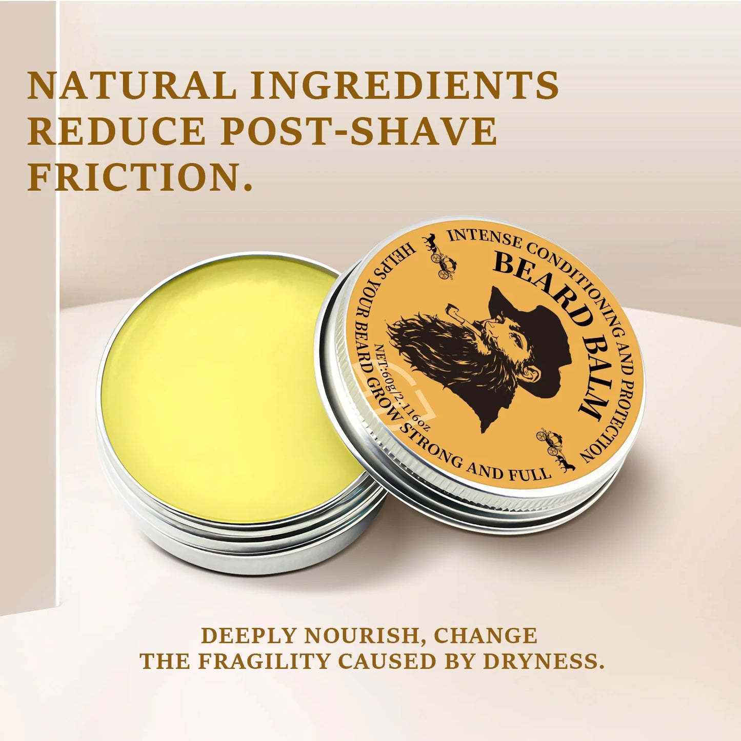 Original Lanthome Beard Balm Conditioner Oil 60g for Growth