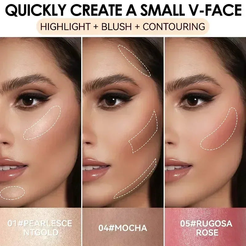 New Highlighter Makeup Waterproof Contouring Bronzer Stick Glitter Silky