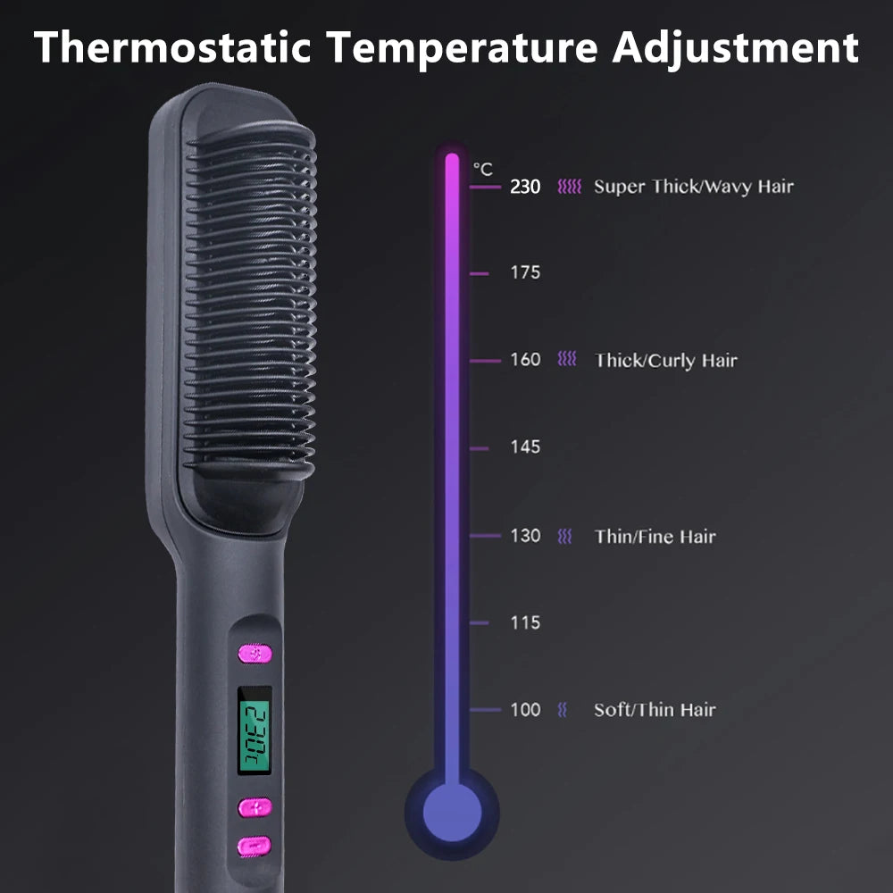 Electric Brush Straightener Multifunctional Hot Comb Negative Ion Anti-Scalding