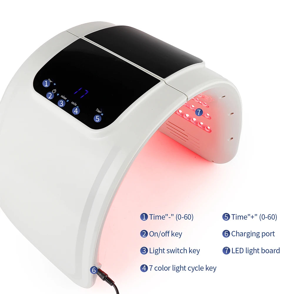 foreverlily LED Face Mask PDT Machine 7 Colors Light Photon Skin Rejuvenation Facial Body Beauty Spa
