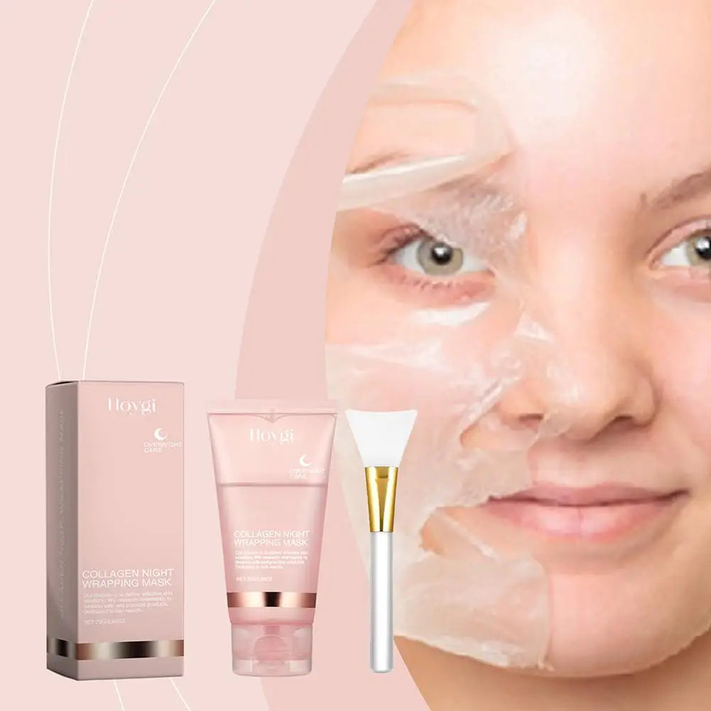 Collagen Overnight Peel Off Facial Mask, Collagen Deeply Hydrates Night Care Mask Cream 75ml