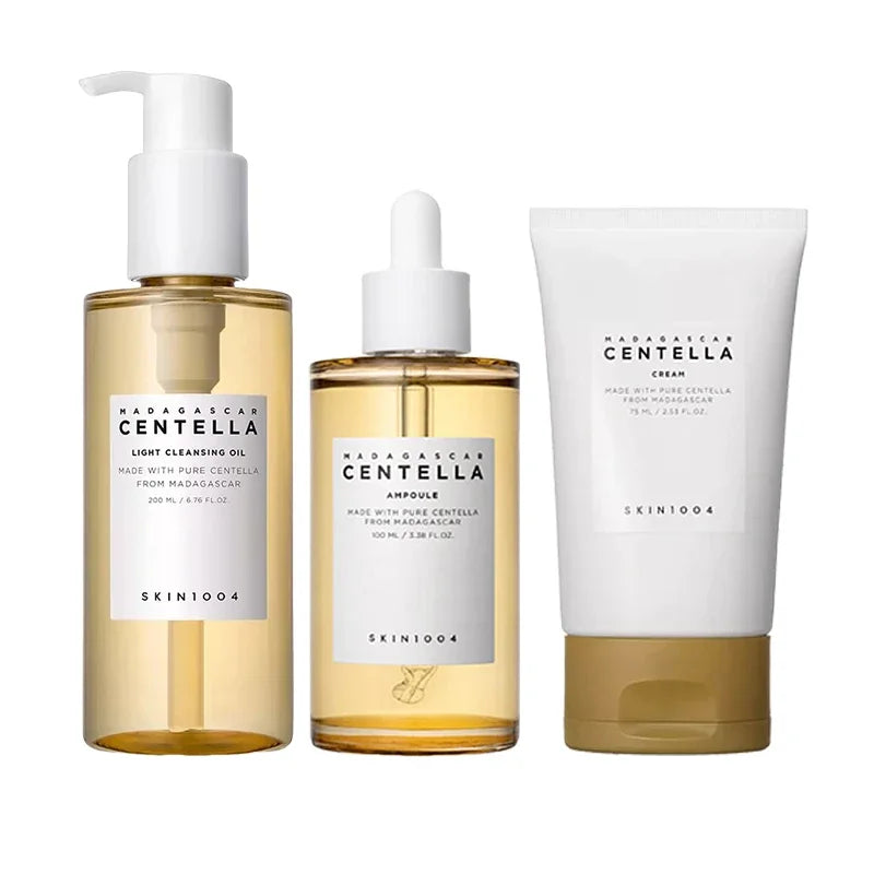 Centella Ampoule Korean Skin1004 Toner Cleanser Face Serum Cleaning Oil and Moisturizer Cream Skincare Kit Original Products Set