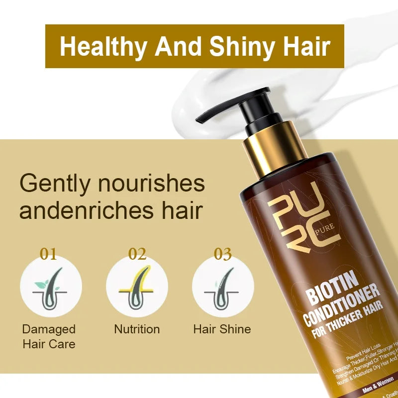 Biotin Fast Hair Growth Oil Shampoo Conditioner Set Anti Hair Loss Treatment PURC