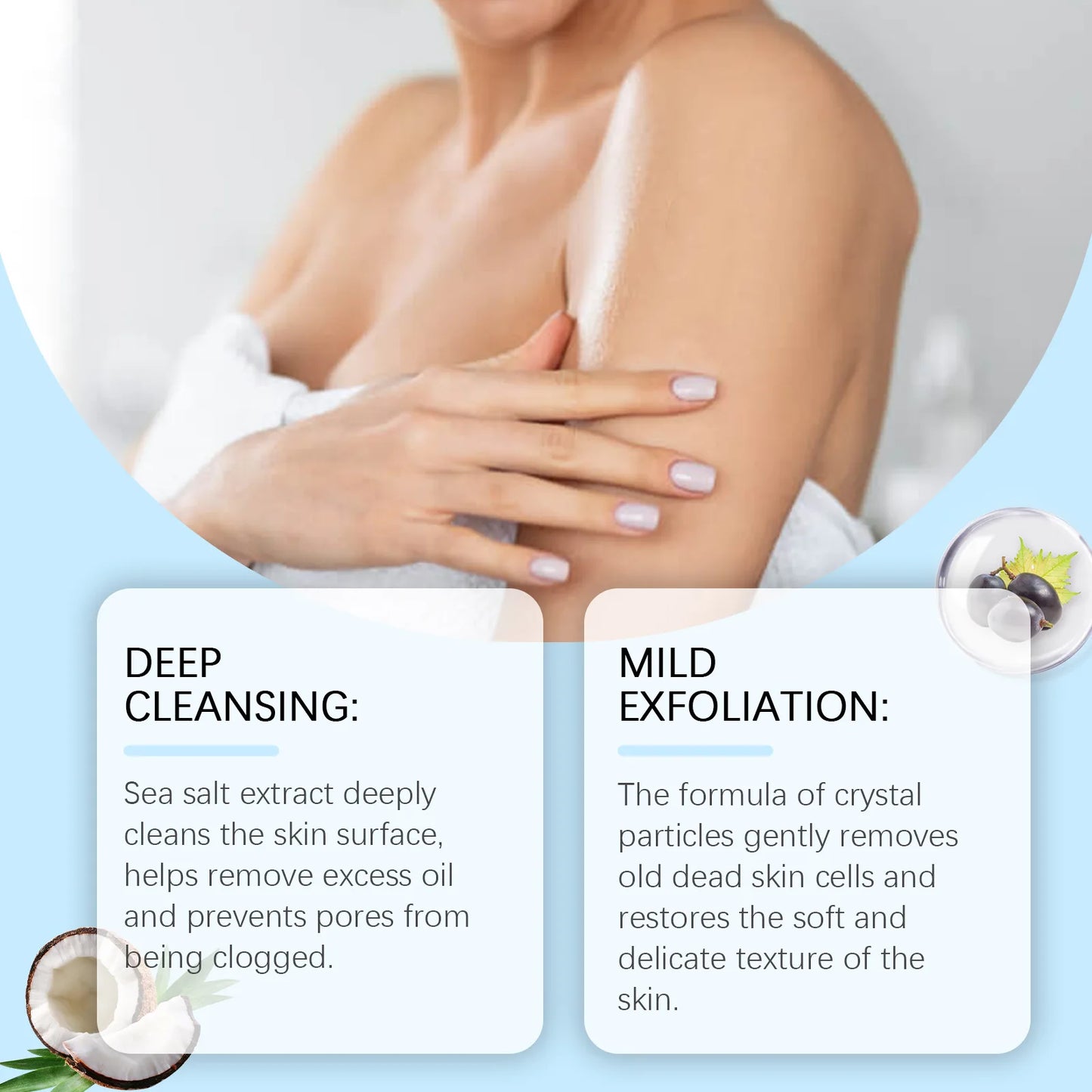 Coconut Body Scrub Remove Dead Skin Exfoliating Sea Salt