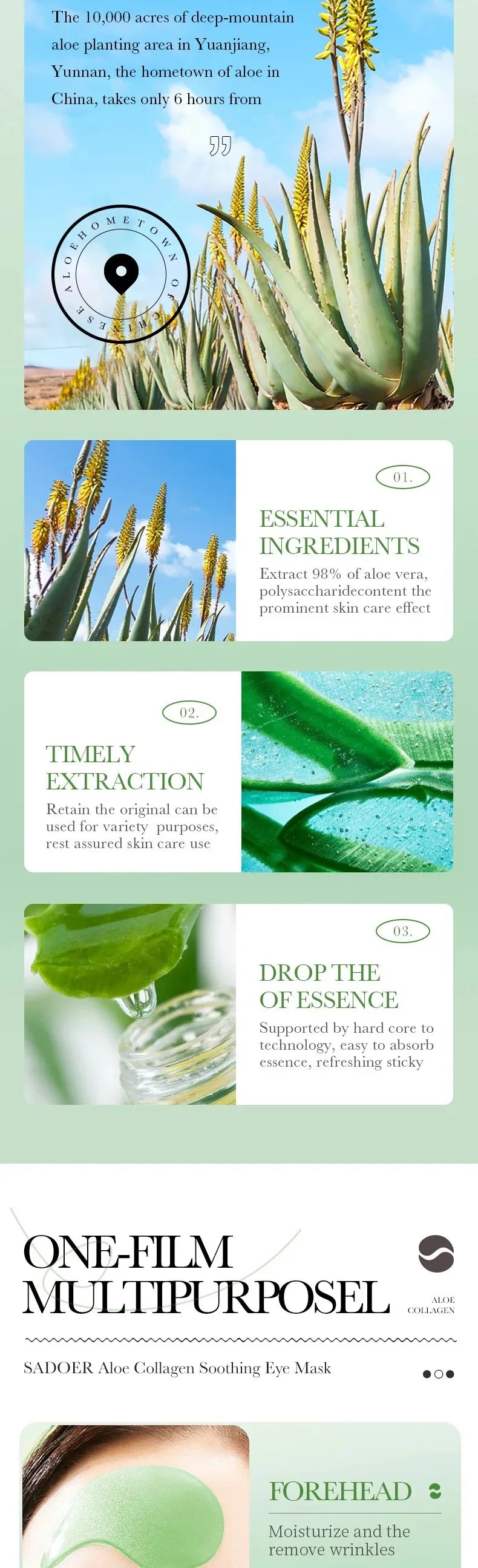 Aloe Vera Collagen Eye Mask Anti Dark Circles 60pcs Eye Patches Eyes Skin Care Products