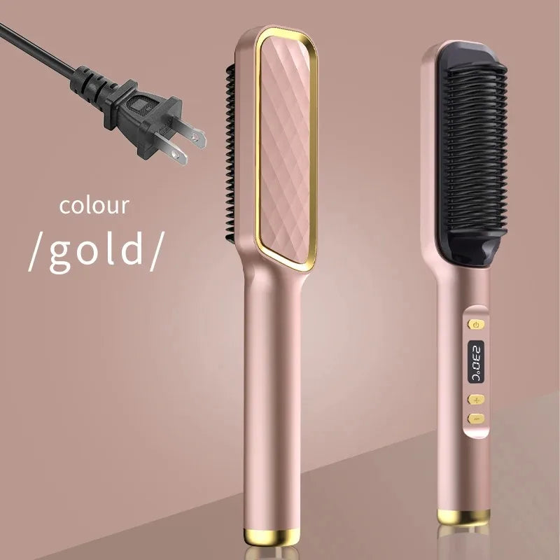 Electric Brush Straightener Multifunctional Hot Comb Negative Ion Anti-Scalding