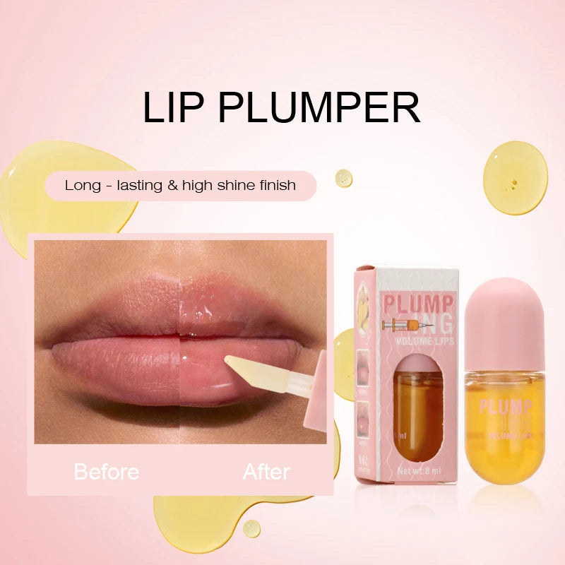 Lipgloss Sexy Cosmetic Volume Long Lasting Lip Plumper Oil Instant Volumising Lip Serum Collagen Lips Volume