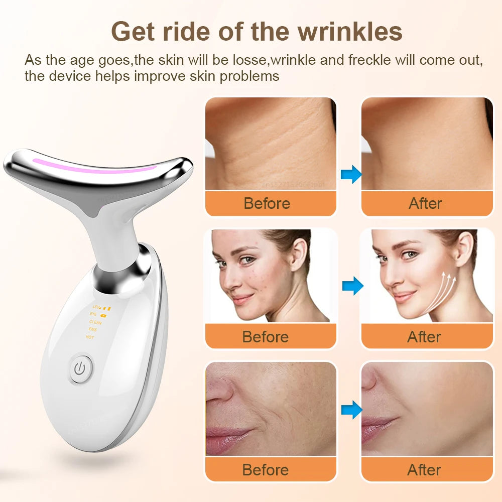 Anti-aging Facial Massager Red Light Therapy Skin Tightening Neck Face Lifting Massager