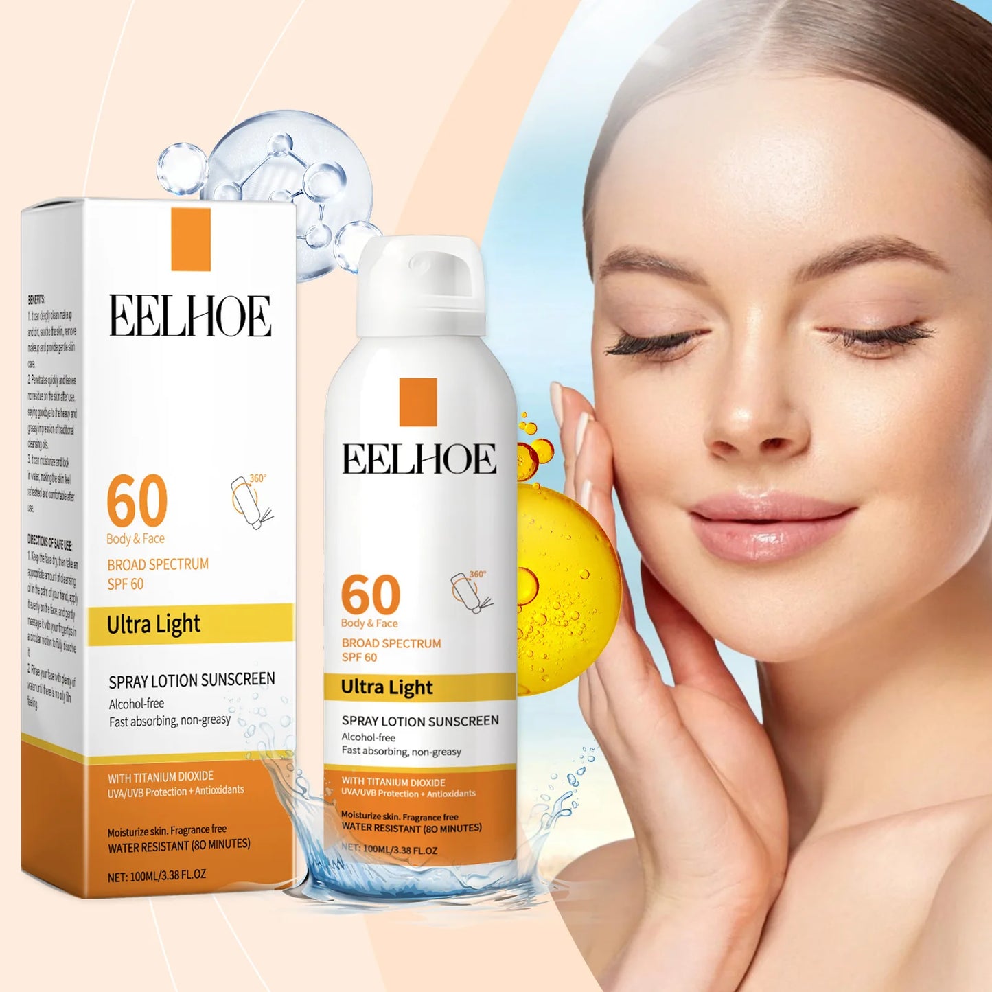 Sunscreen Spray Facial Mist UV Moisturizing Products 100ml