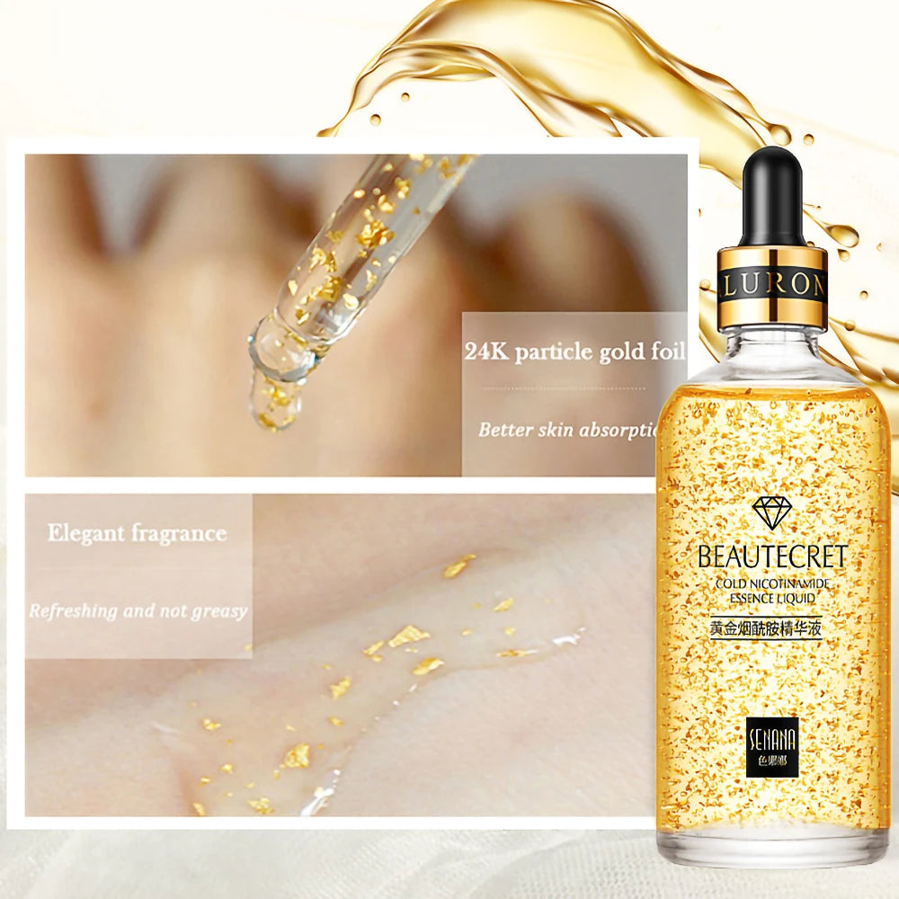 Skincare Set 24K Gold Niacinamide Face Serum Anti Ageing Skin Products Remove Dark Circles Collagen Eye Cream