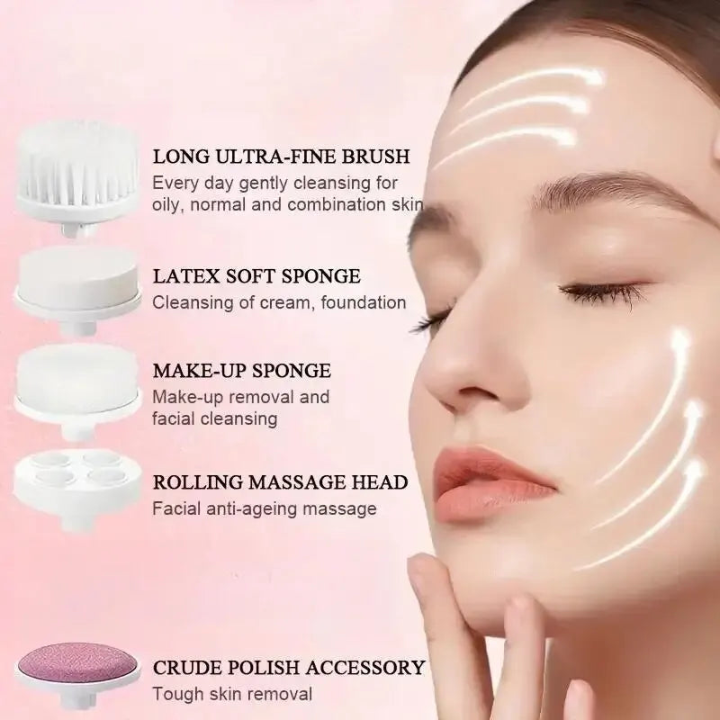 5 In 1 Beauty Massager, Facial Cleansing Brush, Deep Cleansing Gentle And Effective Skin Care