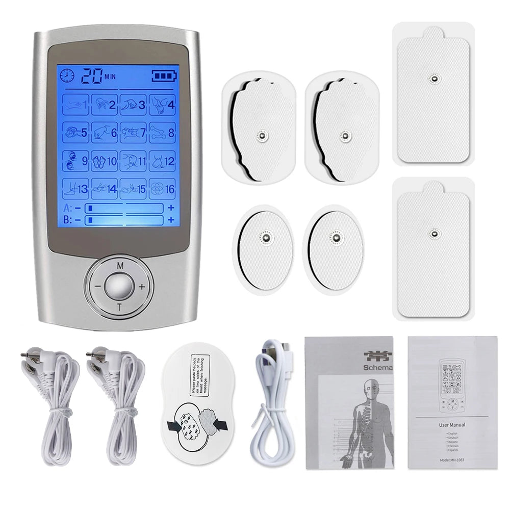 16 Modes Electric Tens Relax Muscle Stimulator EMS Acupuncture Body Massage Digital Therapy