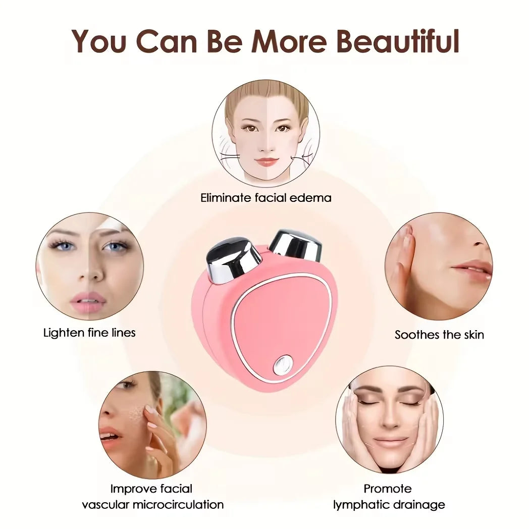 Mini Micro-Electric Facial Beauty Instrument Portable Dual-Head Massage
