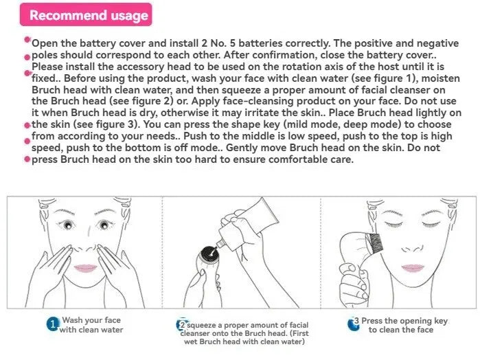 5 In 1 Beauty Massager, Facial Cleansing Brush, Deep Cleansing Gentle And Effective Skin Care