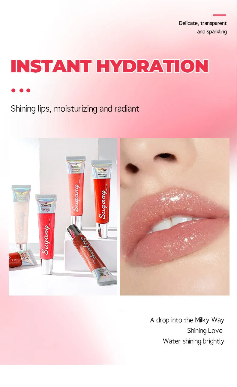 4 Colors Moisturizing Plumper Glitter Reducing Lip Lines Lip Gloss