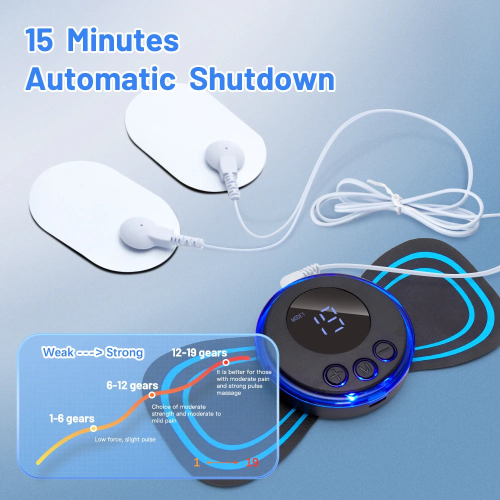 Neck Massager Mini Portable EMS Electric Massage Patch Pulse Body Muscle