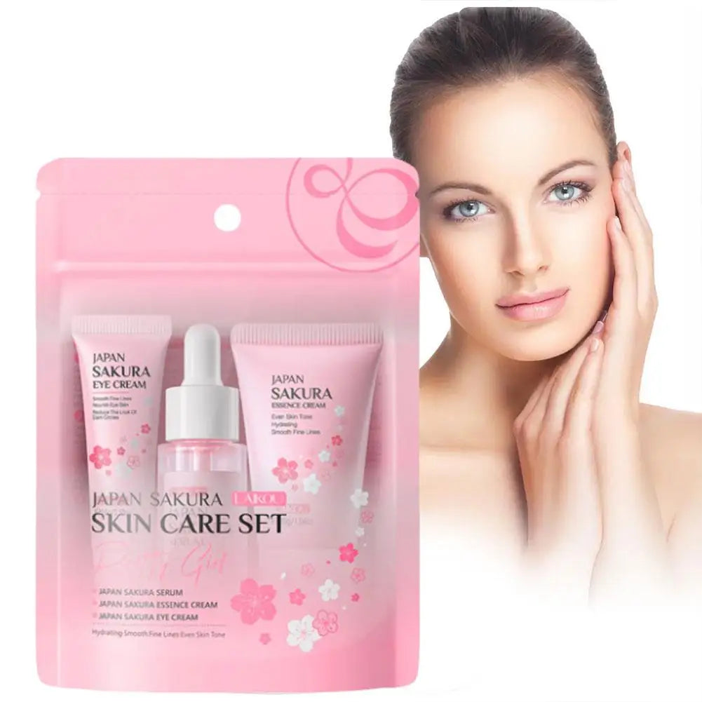LAIKOU Sakura Skin Care Sets & Kits With Cleanser,Serum,Eye Cream, Travel Kit