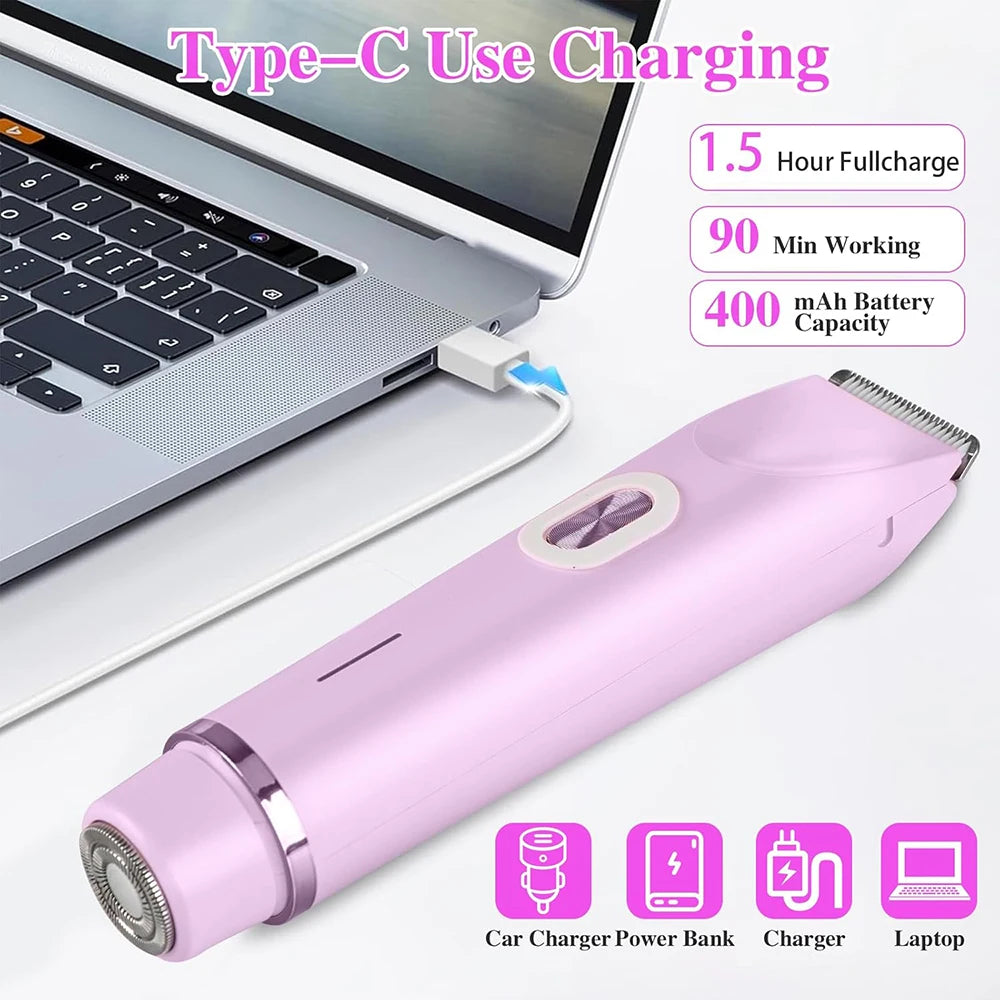Electric Razor Woman Shaver Painless Mustache Epilator Leg Bikini Body