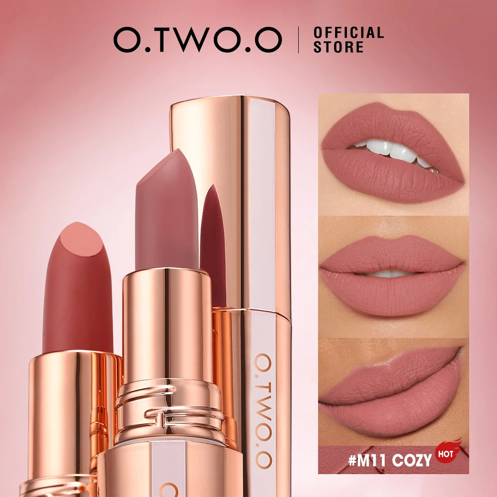 Matte Lipstick O.TWO.O Long Lasting Waterproof Lip Highly Pigmented Velvet Finish Lip