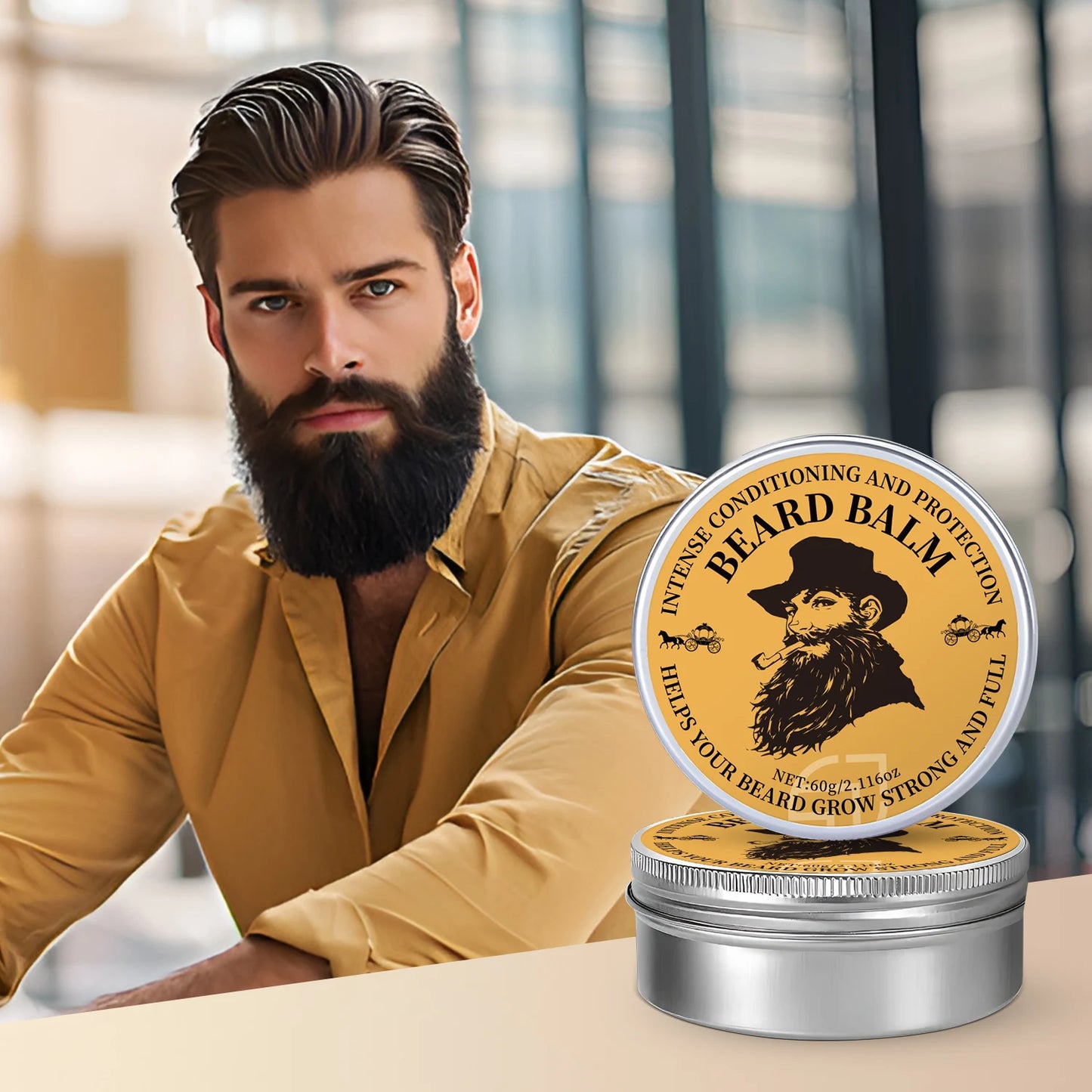 Original Lanthome Beard Balm Conditioner Oil 60g for Growth