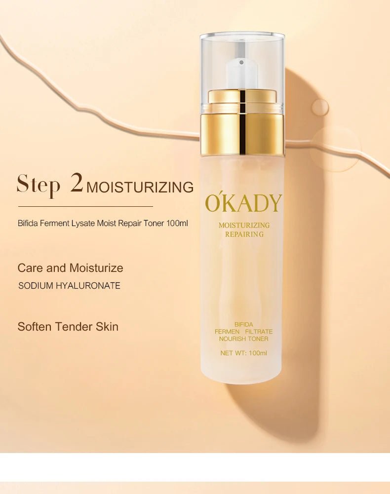 OKADY Bifida Ferment Lysate Moisturizing Anti-Aging Lotion Cream Organic Set