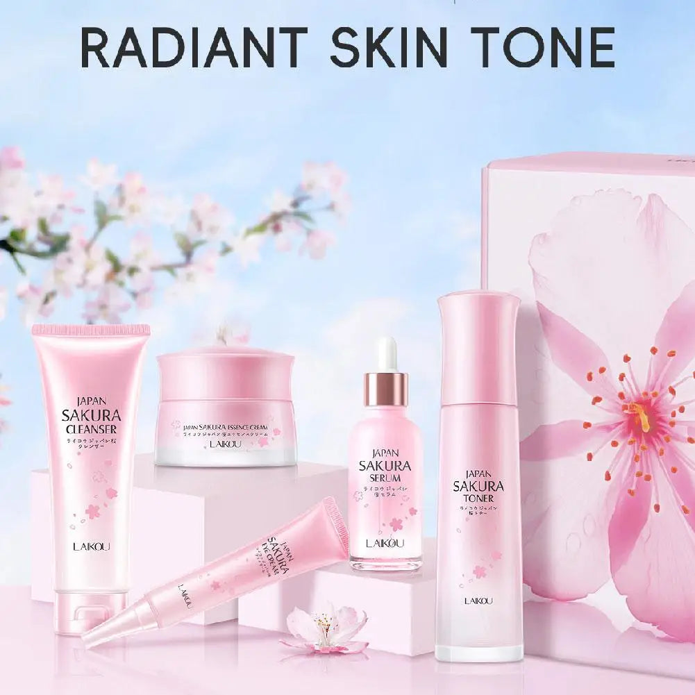 LAIKOU Japan Sakura Skin Care Set Serum Rejuvenating 5pcs/set