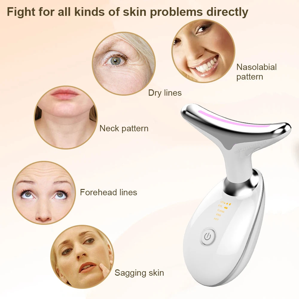 Anti-aging Facial Massager Red Light Therapy Skin Tightening Neck Face Lifting Massager