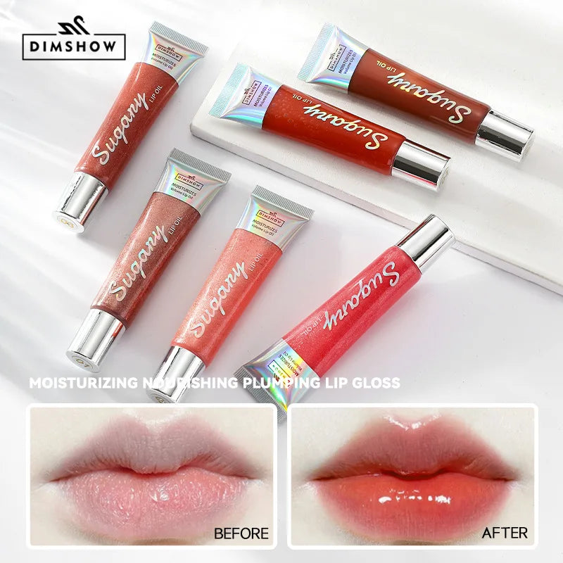 4 Colors Moisturizing Plumper Glitter Reducing Lip Lines Lip Gloss