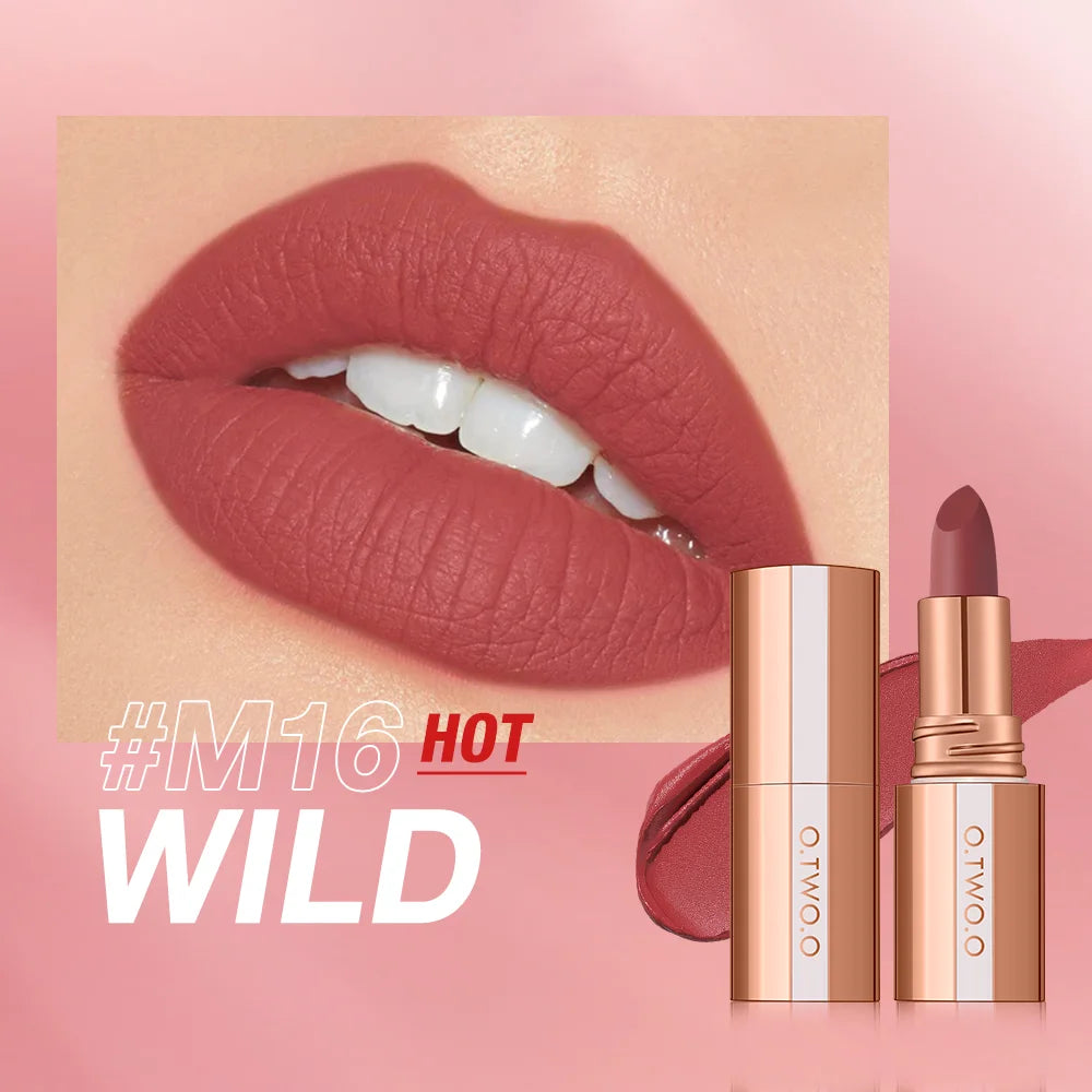 Matte Lipstick O.TWO.O Long Lasting Waterproof Lip Highly Pigmented Velvet Finish Lip