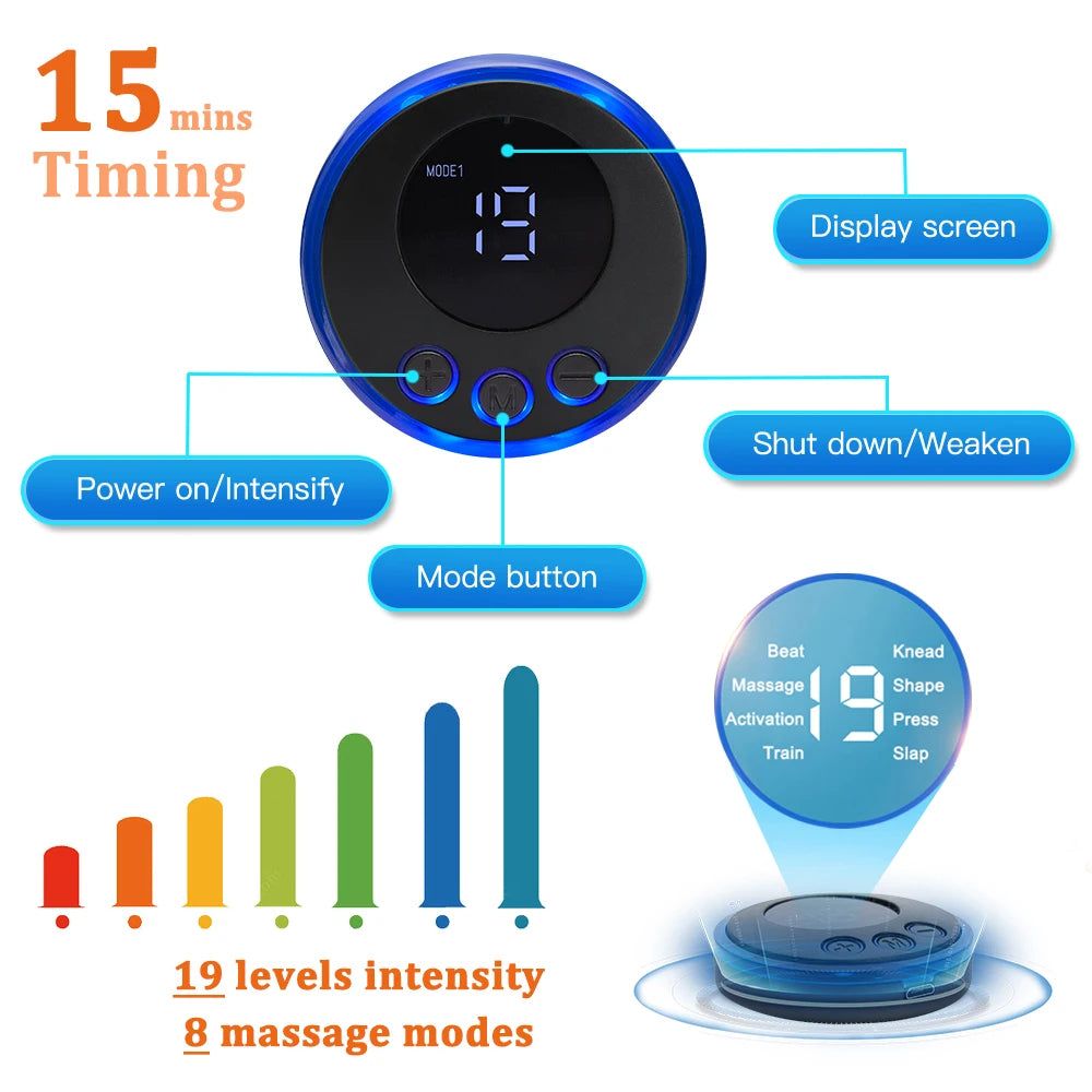 Neck Massager Mini Portable EMS Electric Massage Patch Pulse Body Muscle