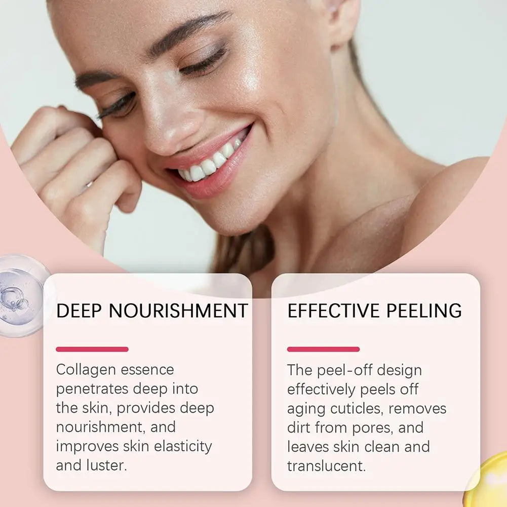 Collagen Overnight Peel Off Facial Mask, Collagen Deeply Hydrates Night Care Mask Cream 75ml