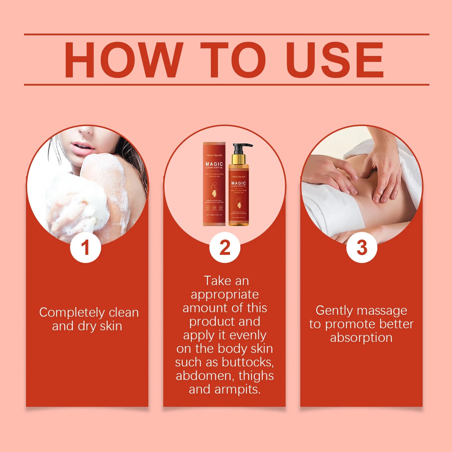 Magic Luxury Body Oil Deeply Moisturizing Dry Skin Tightening Firming