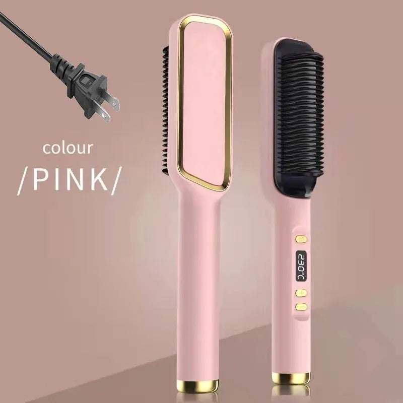 Electric Brush Straightener Multifunctional Hot Comb Negative Ion Anti-Scalding