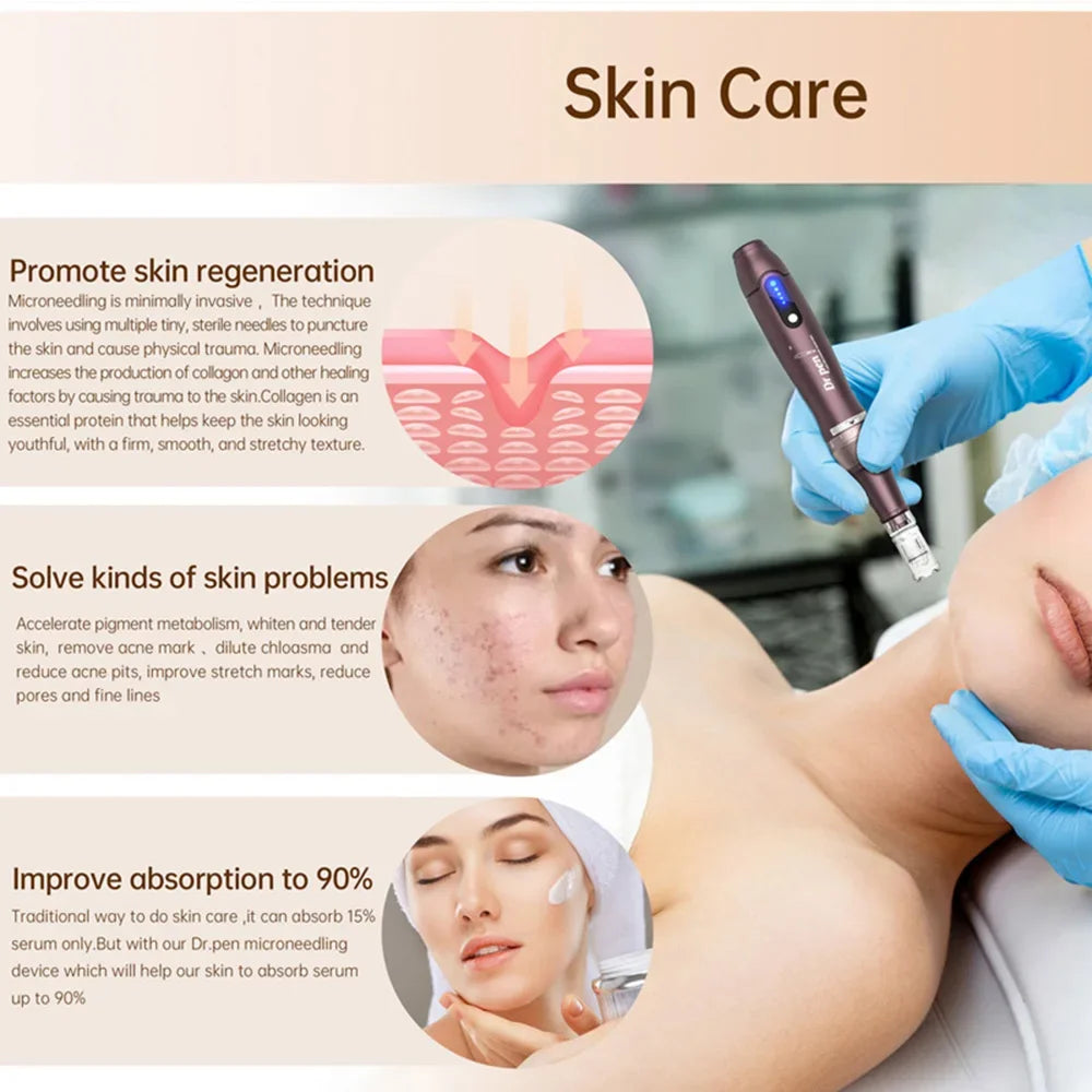Microneedle Dr.Pen Ultima A10 With 2pcs Cartridge Wireless Derma Pen Micro Microneedle