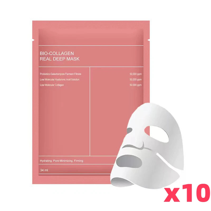 Bio Collagen Face Mask Shrink Pores Deep Hydrating Overnight Moisturizing Mask 20/10/5PCs