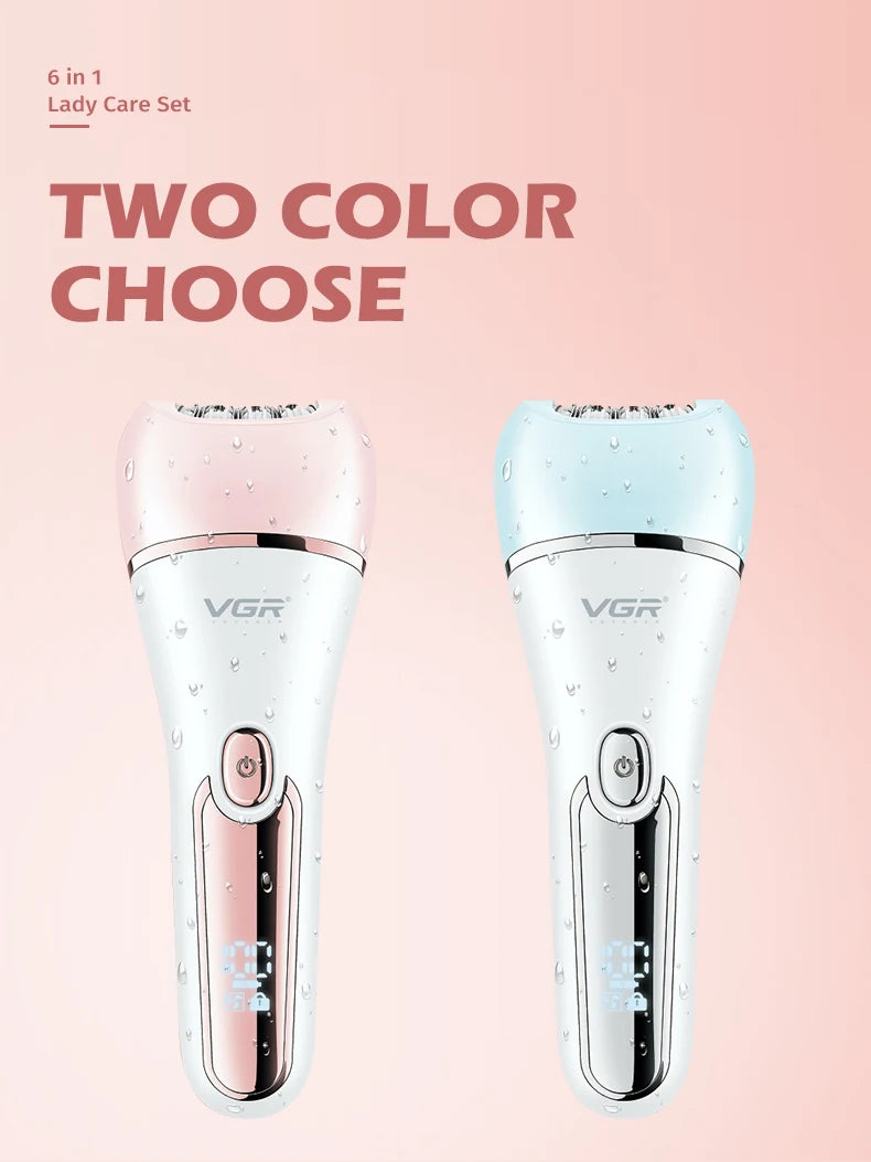 VGR Hair Remover Electric Epilator Leg Body Bikini Facial Underarms LED