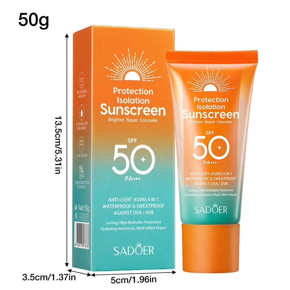 SPF 50+ PA+ Facial Sunscreen Sun Gel-Cream UVA UVB 50g